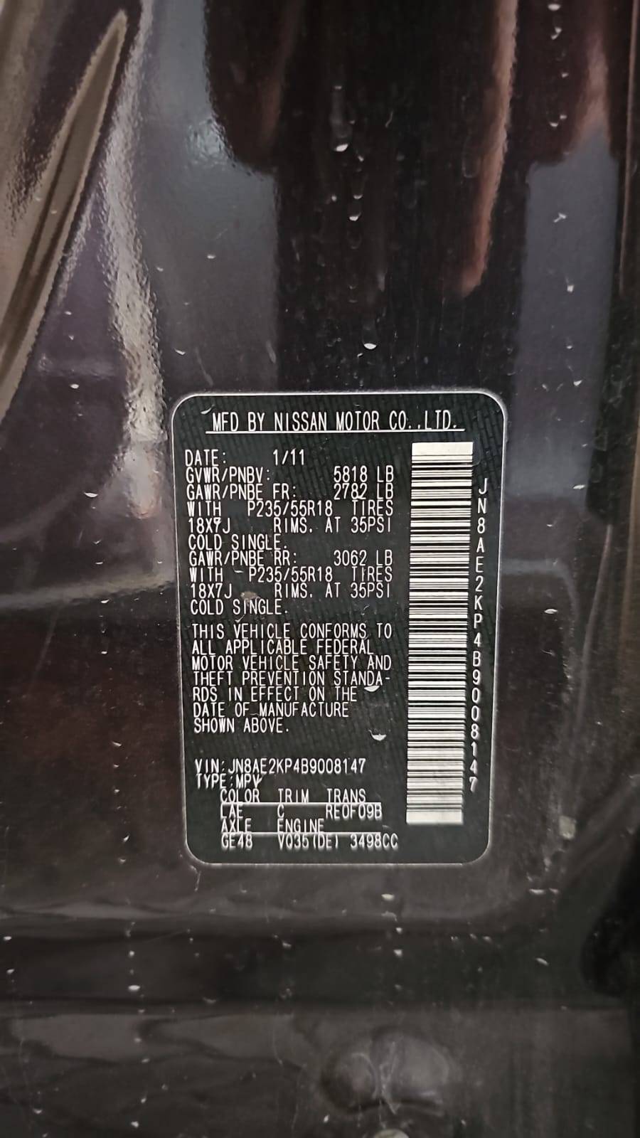 2011 NISSAN QUEST — 138430 Miles — Lot B9008147 — Main - Marhaba Auctions Used Cars - Image 11