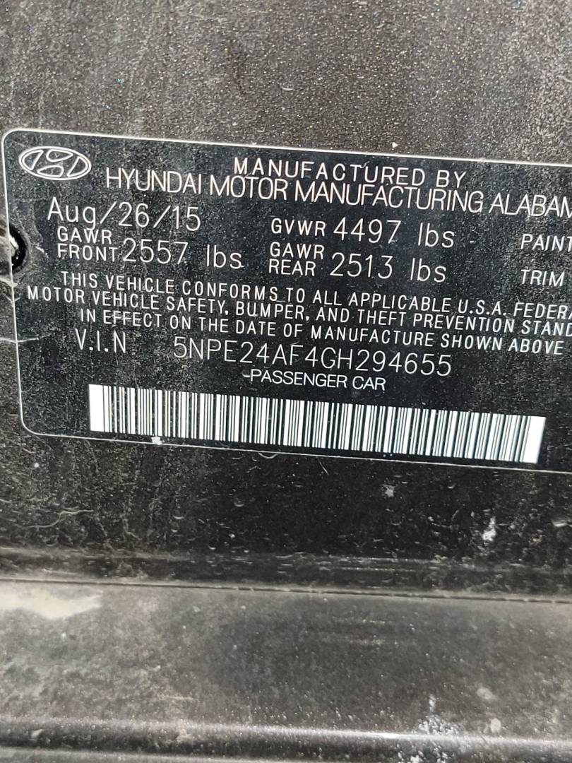 2016 HYUNDAI SONATA — 137653 Miles — Lot 294655 — Main - Marhaba Auctions Used Cars - Image 9