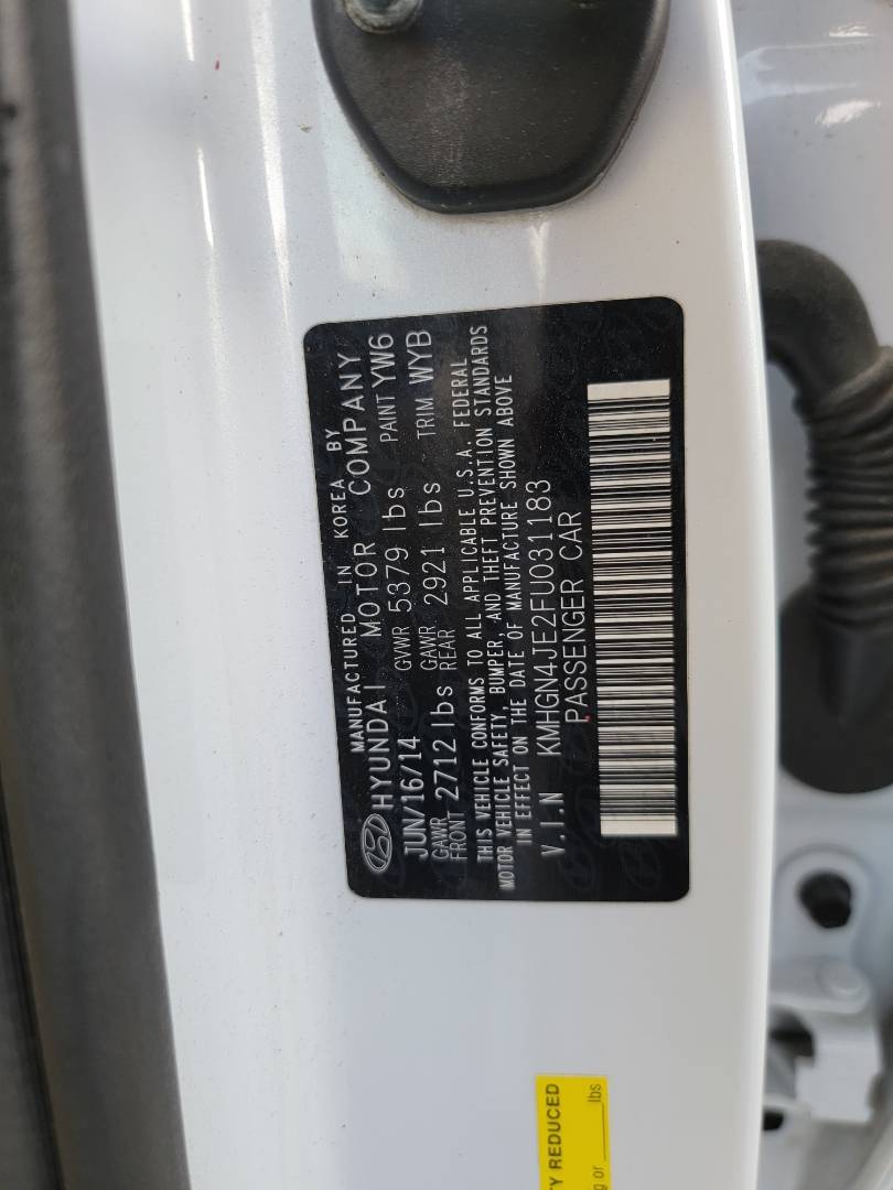 2015 HYUNDAI GENESIS — 138302 Miles — Lot 031183 — Main - Marhaba Auctions Used Cars - Image 10
