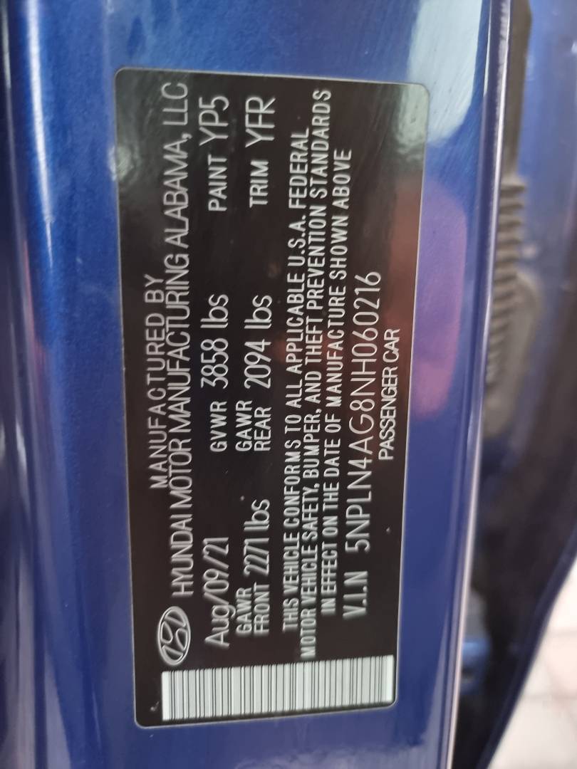 2022 HYUNDAI ELANTRA — 51357 Miles — Lot H060216 — Ind. 12 - Marhaba Auctions Used Cars - Image 9