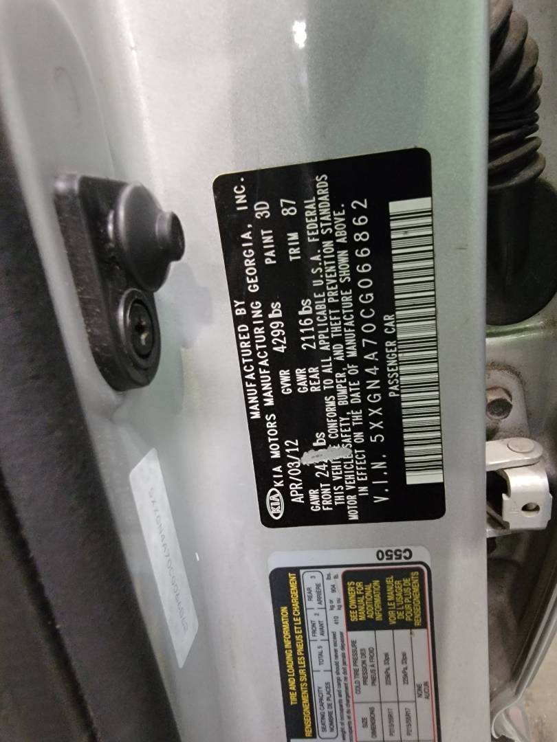 2012 KIA OPTIMA — 163680 Miles — Lot 81559183 — Souq - Marhaba Auctions Used Cars - Image 10