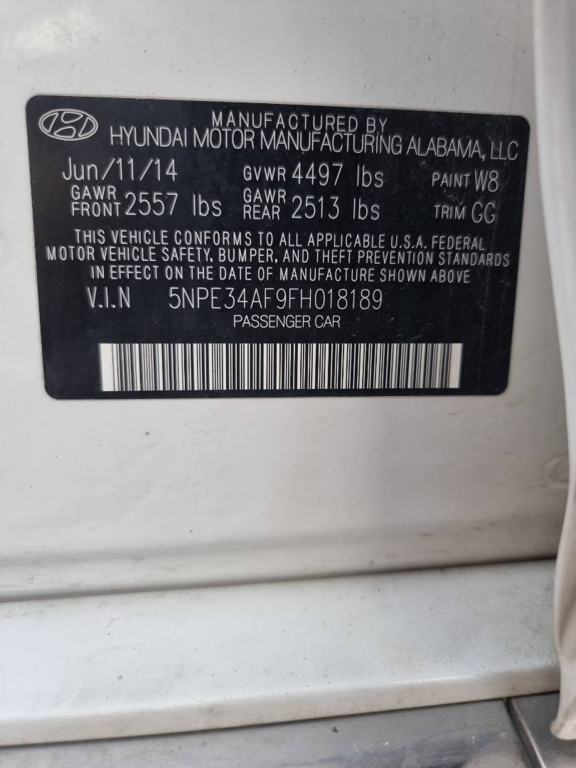 2015 HYUNDAI SONATA — 184897 Miles — Lot H018189 — Main - Marhaba Auctions Used Cars - Image 10