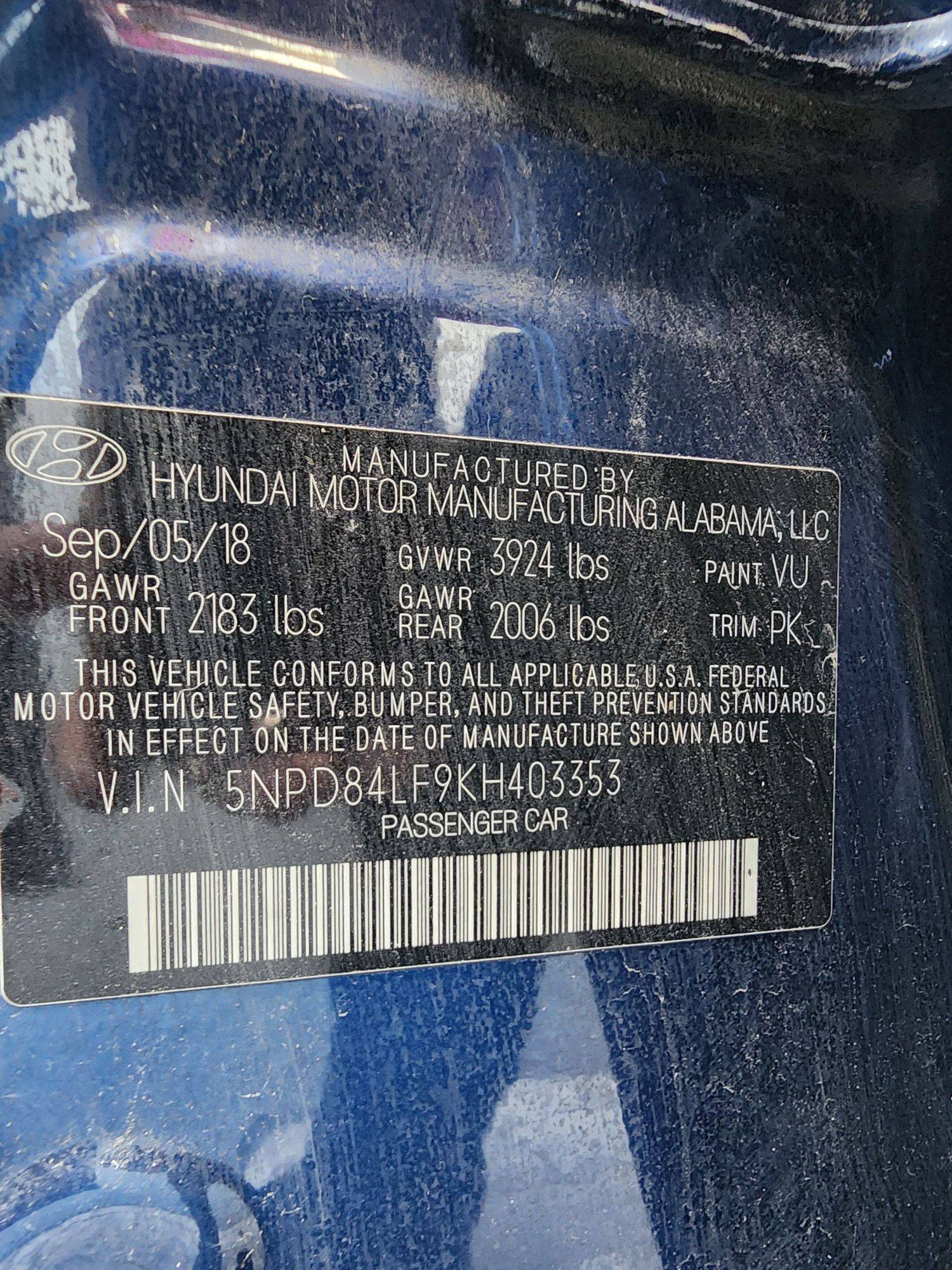 2019 HYUNDAI ELANTRA — 136808 Miles — Lot 6926731 — Main - Marhaba Auctions Used Cars - Image 10
