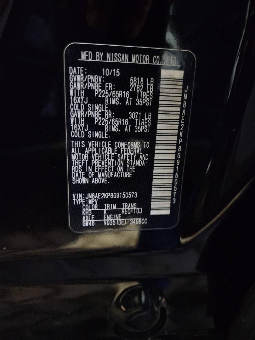 2016 NISSAN QUEST — 104074 Miles — Lot G9150573 - Marhaba Auctions Used Cars - Image 3