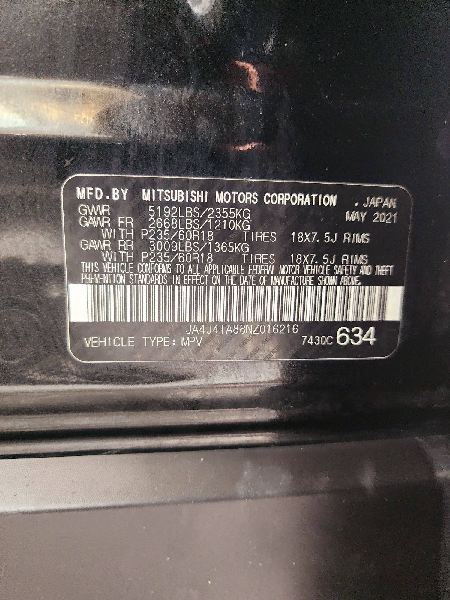 2022 MITSUBISHI OUTLANDER — 94858 Miles — Lot 41239469 — Souq - Marhaba Auctions Used Cars - Image 9