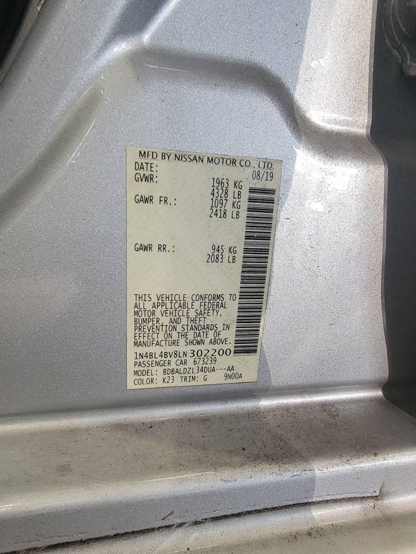 2020 NISSAN ALTIMA — 102488 Miles — Lot 302200 — Main - Marhaba Auctions Used Cars - Image 9