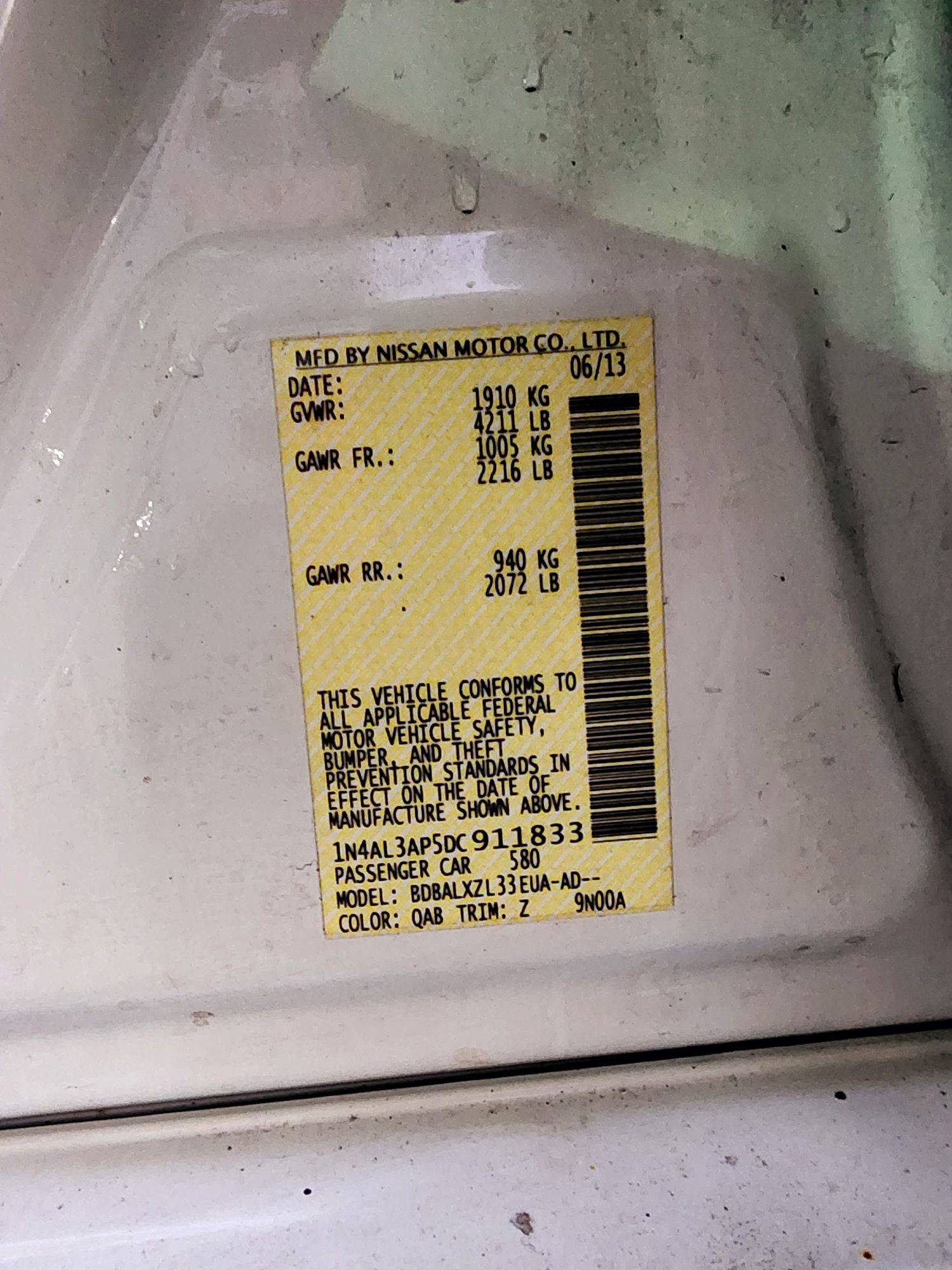 2013 NISSAN ALTIMA — 185934 Miles — Lot 5DC911833 — Main - Marhaba Auctions Used Cars - Image 10
