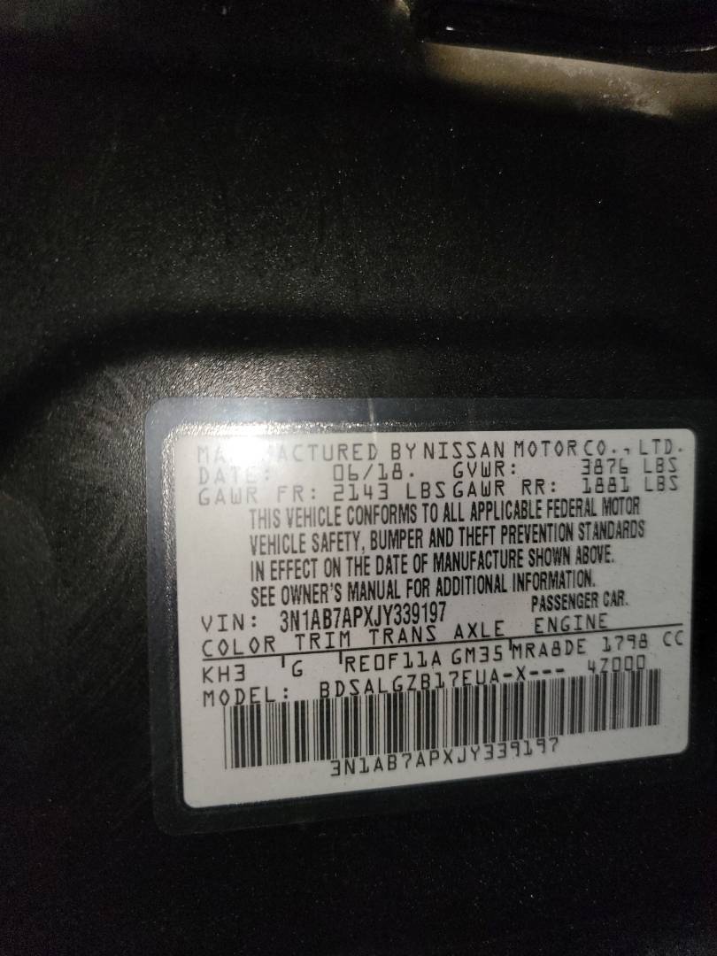 2018 NISSAN SENTRA — 116235 Miles — Lot XJY339197 — Main - Marhaba Auctions Used Cars - Image 11