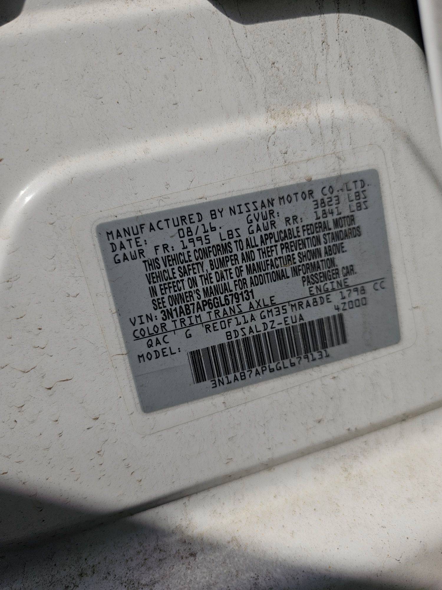 2016 NISSAN SENTRA — 139121 Miles — Lot P6GL679131 — Souq - Marhaba Auctions Used Cars - Image 9