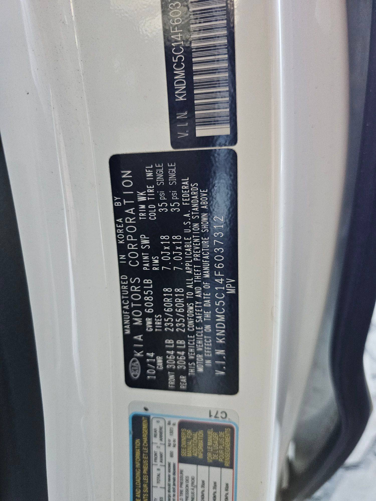 KIA SEDONA 2015 - Marhaba Auction Used Cars - Image 8