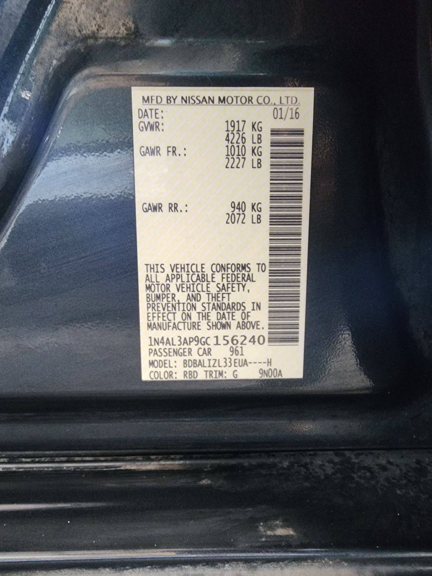 2016 NISSAN ALTIMA — 160257 Miles — Lot 64934834 — Souq - Marhaba Auctions Used Cars - Image 9