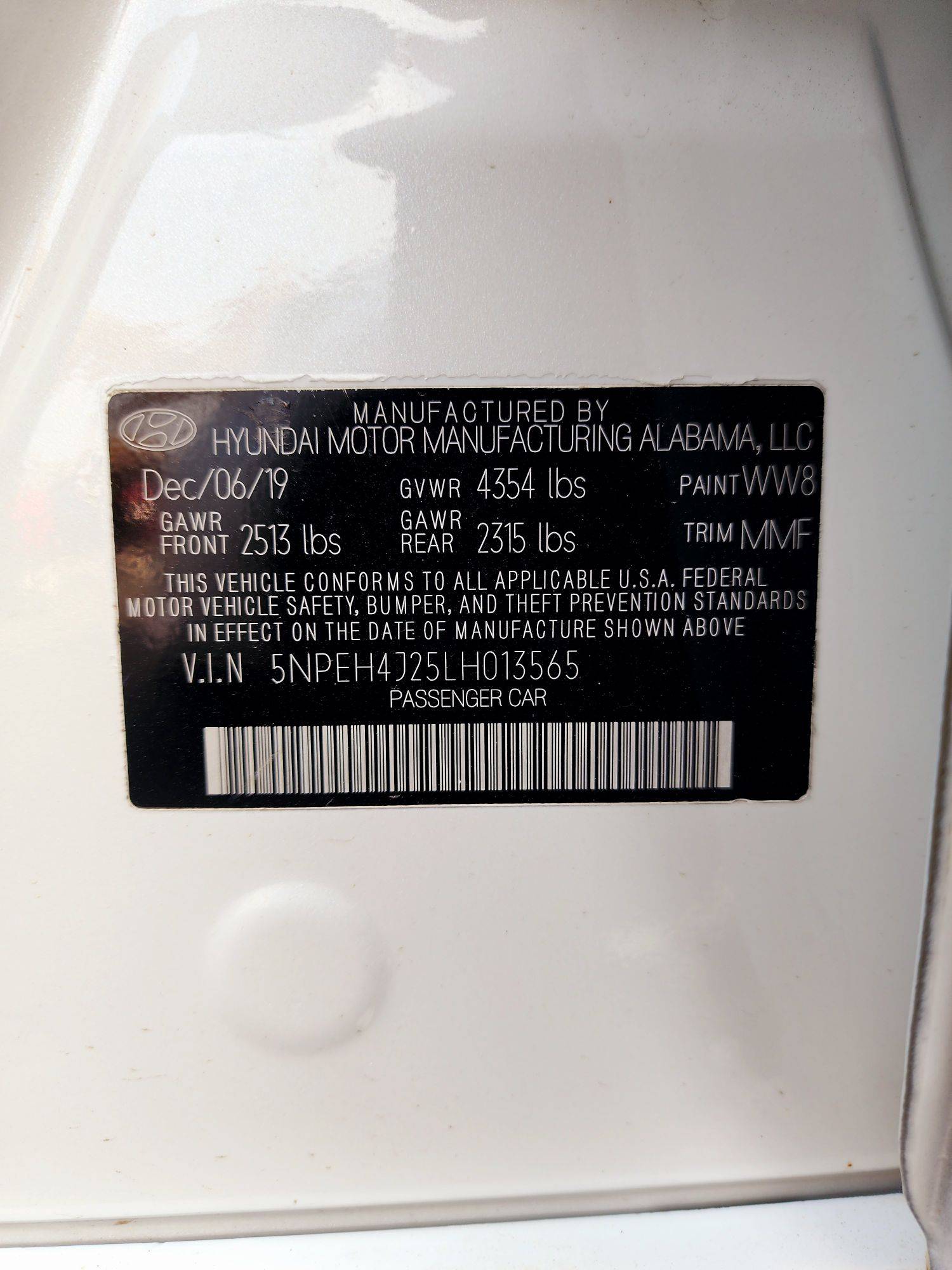 2020 HYUNDAI SONATA — 148610 Miles — Lot 013565 — Souq - Marhaba Auctions Used Cars - Image 10