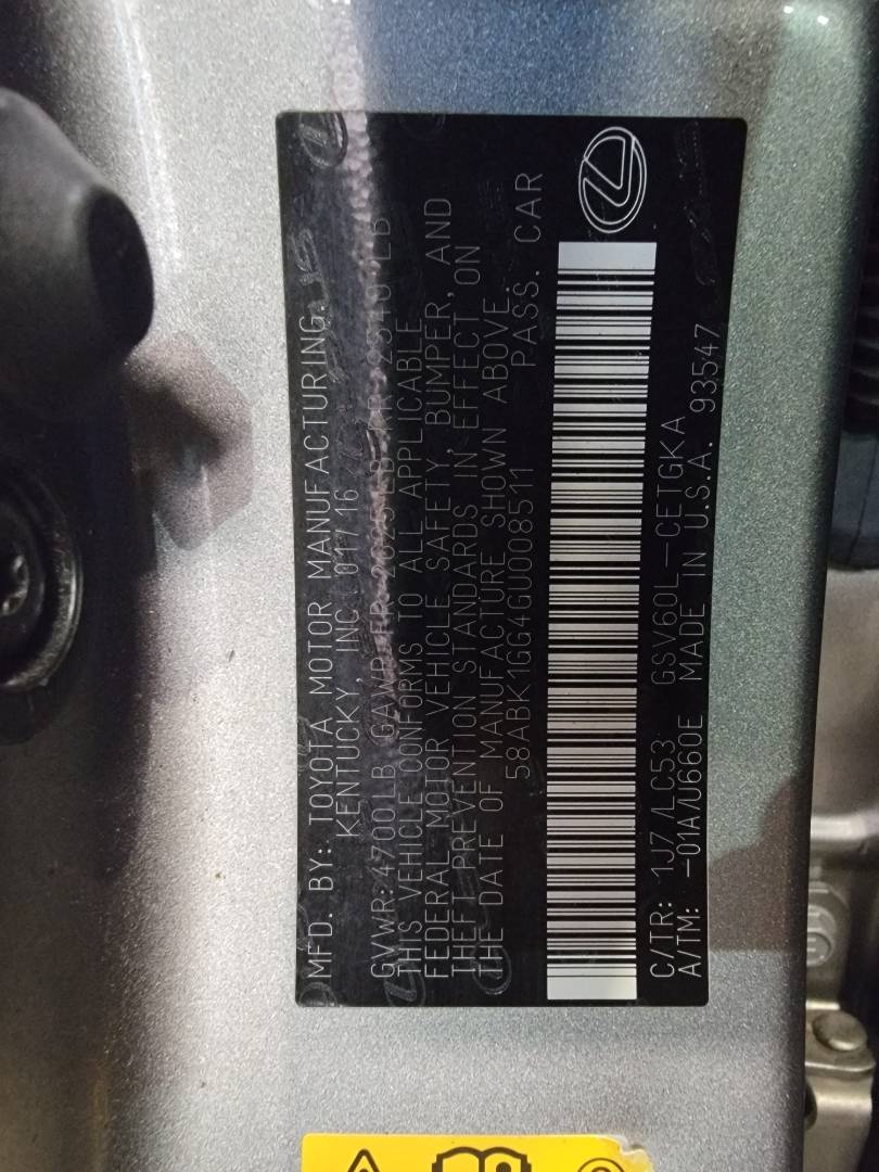 2016 LEXUS ES 350 — 0 Miles — Lot U008511 - Marhaba Auctions Used Cars - Image 11