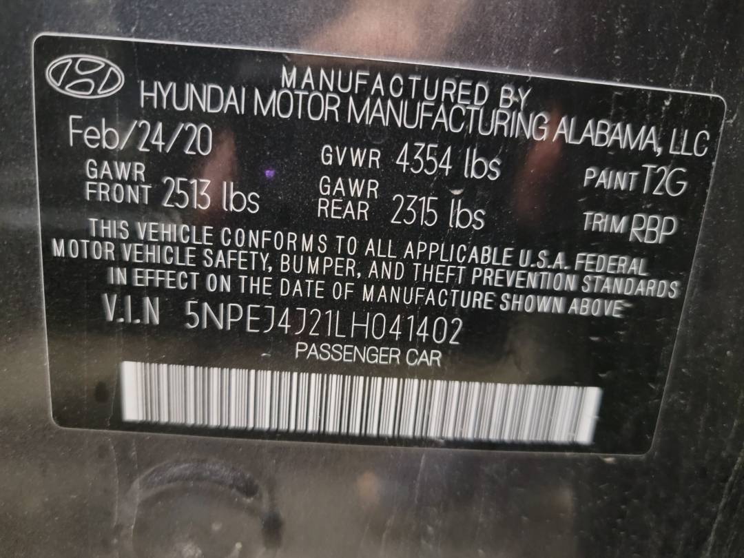 2020 HYUNDAI SONATA — 62889 Miles — Lot 69761193 - Marhaba Auctions Used Cars - Image 7