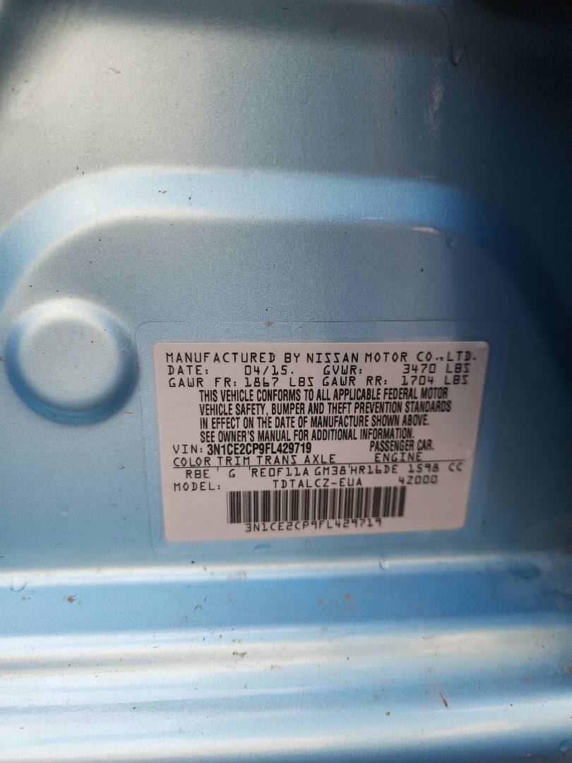 2015 NISSAN VERSA NOTE — 132778 Miles — Lot 50507184 — Souq - Marhaba Auctions Used Cars - Image 11