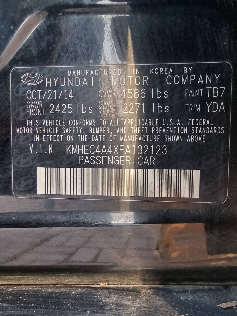 2015 HYUNDAI SONATA — 168655 Miles — Lot 125487 — Ind. 12 - Marhaba Auctions Used Cars - Image 10