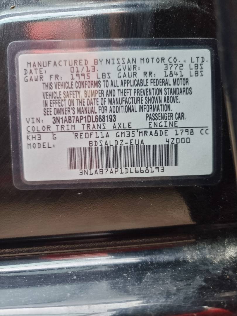 2013 NISSAN SENTRA — 161082 Miles — Lot 12457 — Ind. 12 - Marhaba Auctions Used Cars - Image 9