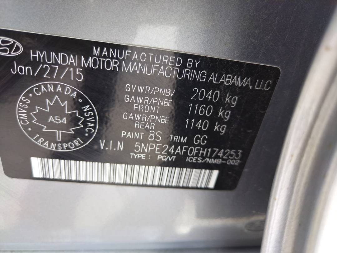 2015 HYUNDAI SONATA — 226307 Miles — Lot 51242122015 - Marhaba Auctions Used Cars - Image 3