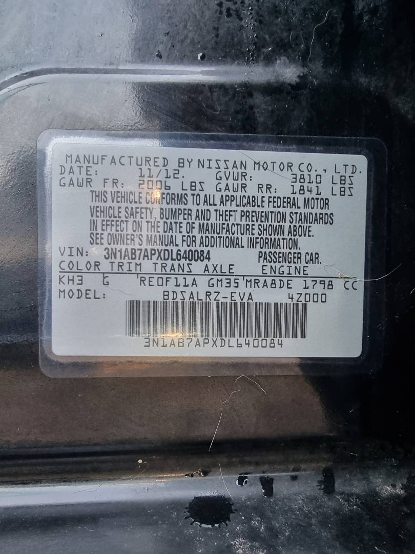 2013 NISSAN SENTRA — 108976 Miles — Lot 125487 — Ind. 12 - Marhaba Auctions Used Cars - Image 9