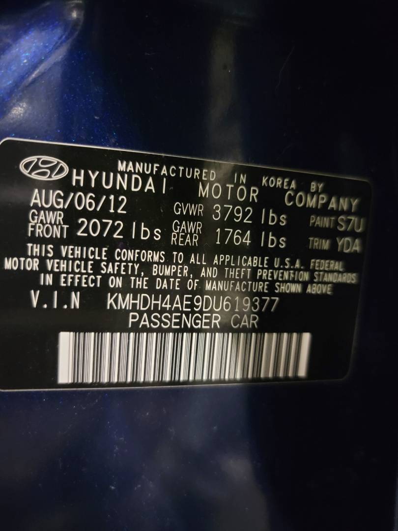 2013 HYUNDAI ELANTRA — 181878 Miles — Lot DU619377 - Marhaba Auctions Used Cars - Image 3