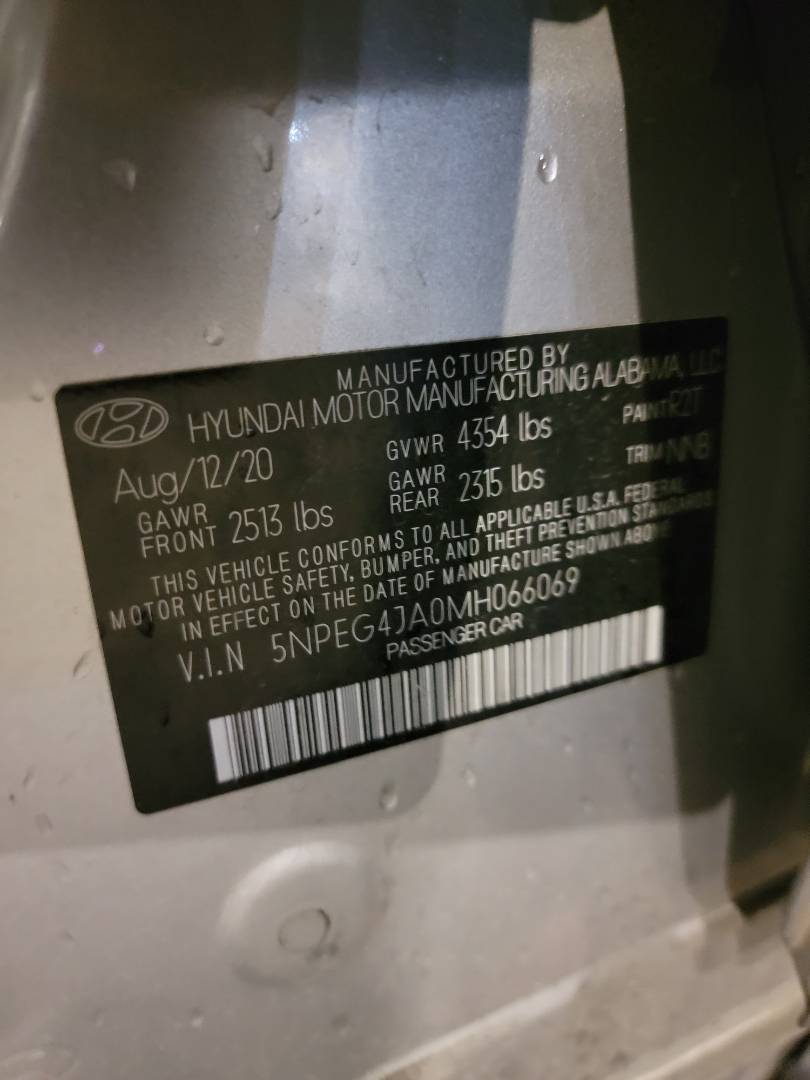 2021 HYUNDAI SONATA — 74921 Miles — Lot JA0MH066069 — Main - Marhaba Auctions Used Cars - Image 9