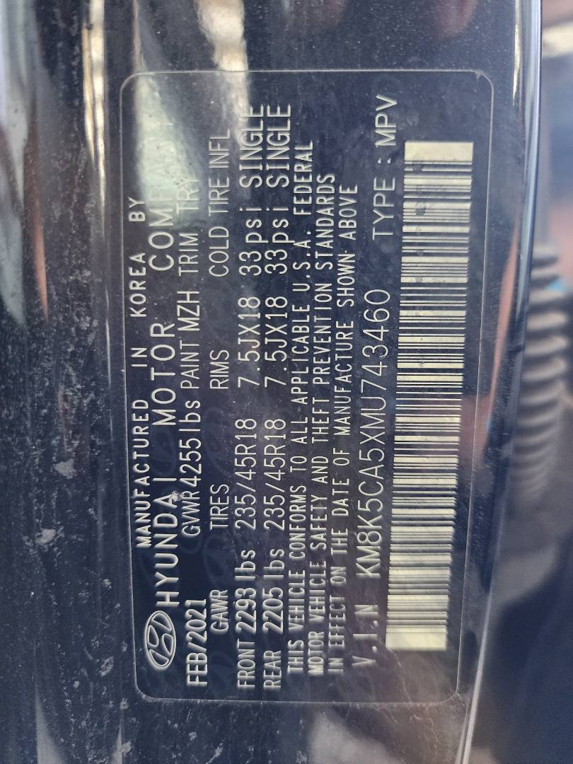 2021 HYUNDAI KONA — 58566 Miles — Lot U743460 - Marhaba Auctions Used Cars - Image 8