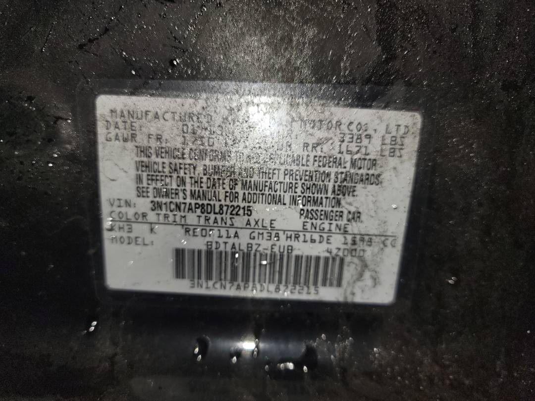 2013 NISSAN VERSA — 104643 Miles — Lot L872215 - Marhaba Auctions Used Cars - Image 9