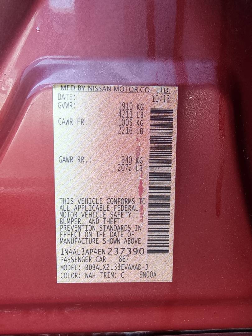 2014 NISSAN ALTIMA — 65100 Miles — Lot 124587 — Main - Marhaba Auctions Used Cars - Image 10