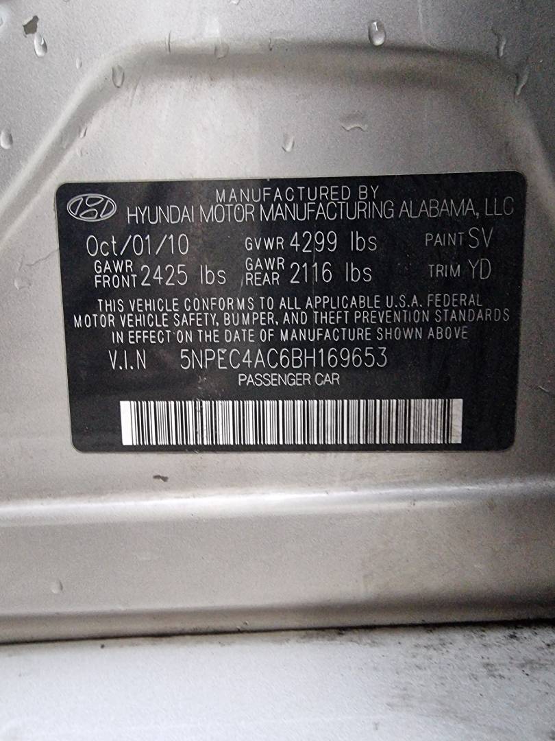 2011 HYUNDAI SONATA — 244426 Miles — Lot 69653 — Ind. 12 - Marhaba Auctions Used Cars - Image 10