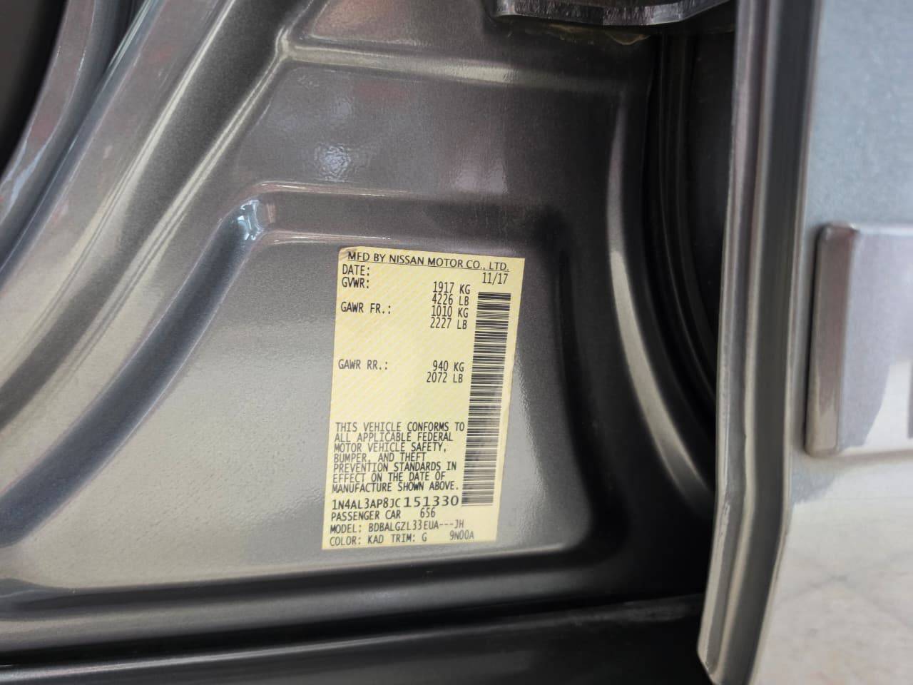 2018 NISSAN ALTIMA — 267648 KM — Lot C151330 - Marhaba Auctions Used Cars - Image 8