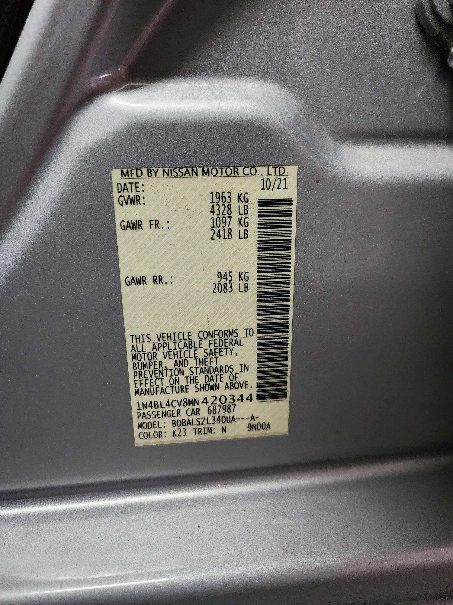 NISSAN ALTIMA 2021 - Marhaba Auction Used Cars - Image 10