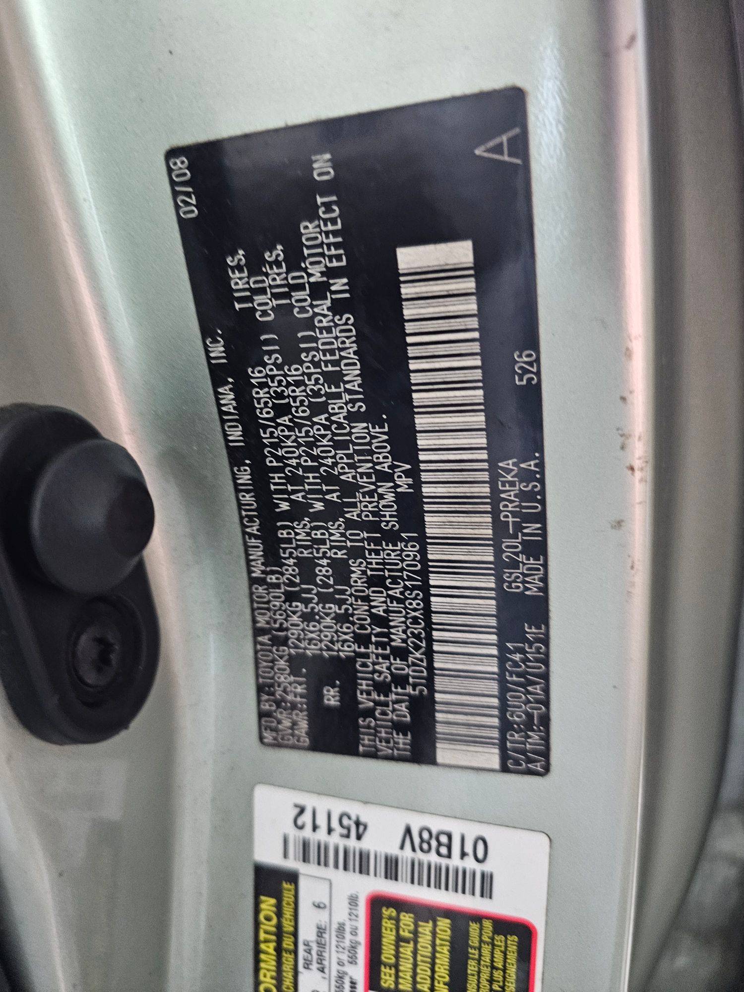 TOYOTA SIENNA 2008 - Marhaba Auction Used Cars - Image 8