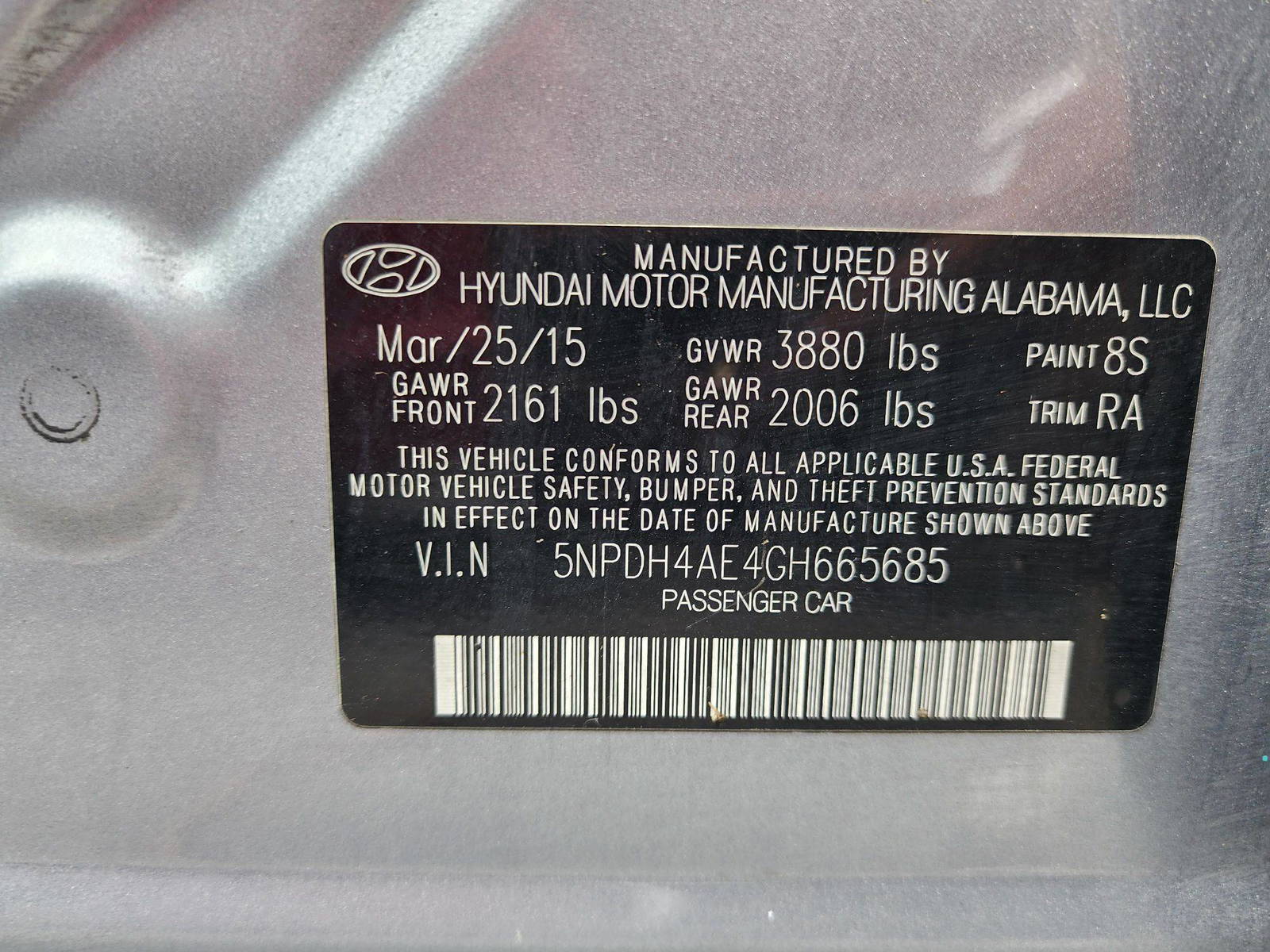 2016 HYUNDAI ELANTRA — 160311 Miles — Lot 665685 — Main - Marhaba Auctions Used Cars - Image 11
