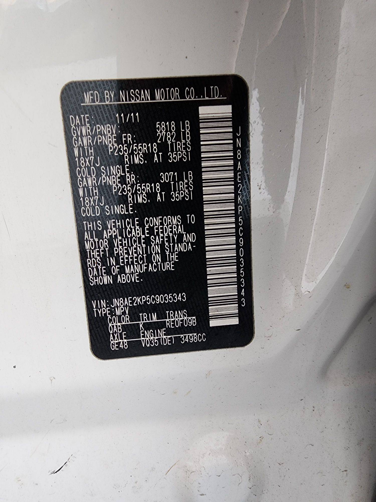 2012 NISSAN QUEST — 150171 Miles — Lot 51587094 — Souq - Marhaba Auctions Used Cars - Image 10