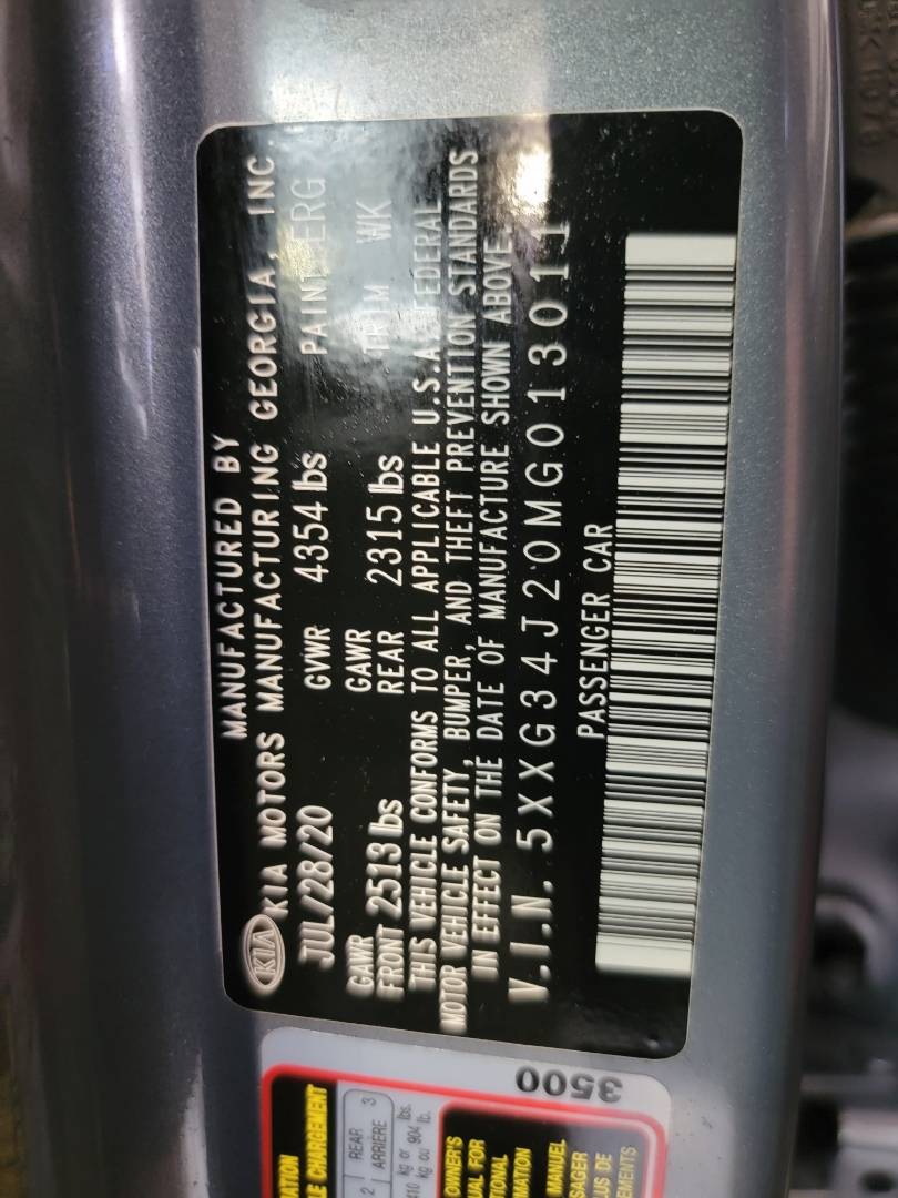 2021 KIA K5 — 96953 Miles — Lot G013011 - Marhaba Auctions Used Cars - Image 9