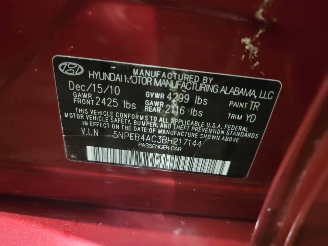 2011 HYUNDAI SONATA — 153223 Miles — Lot 38035525 - Marhaba Auctions Used Cars - Image 8