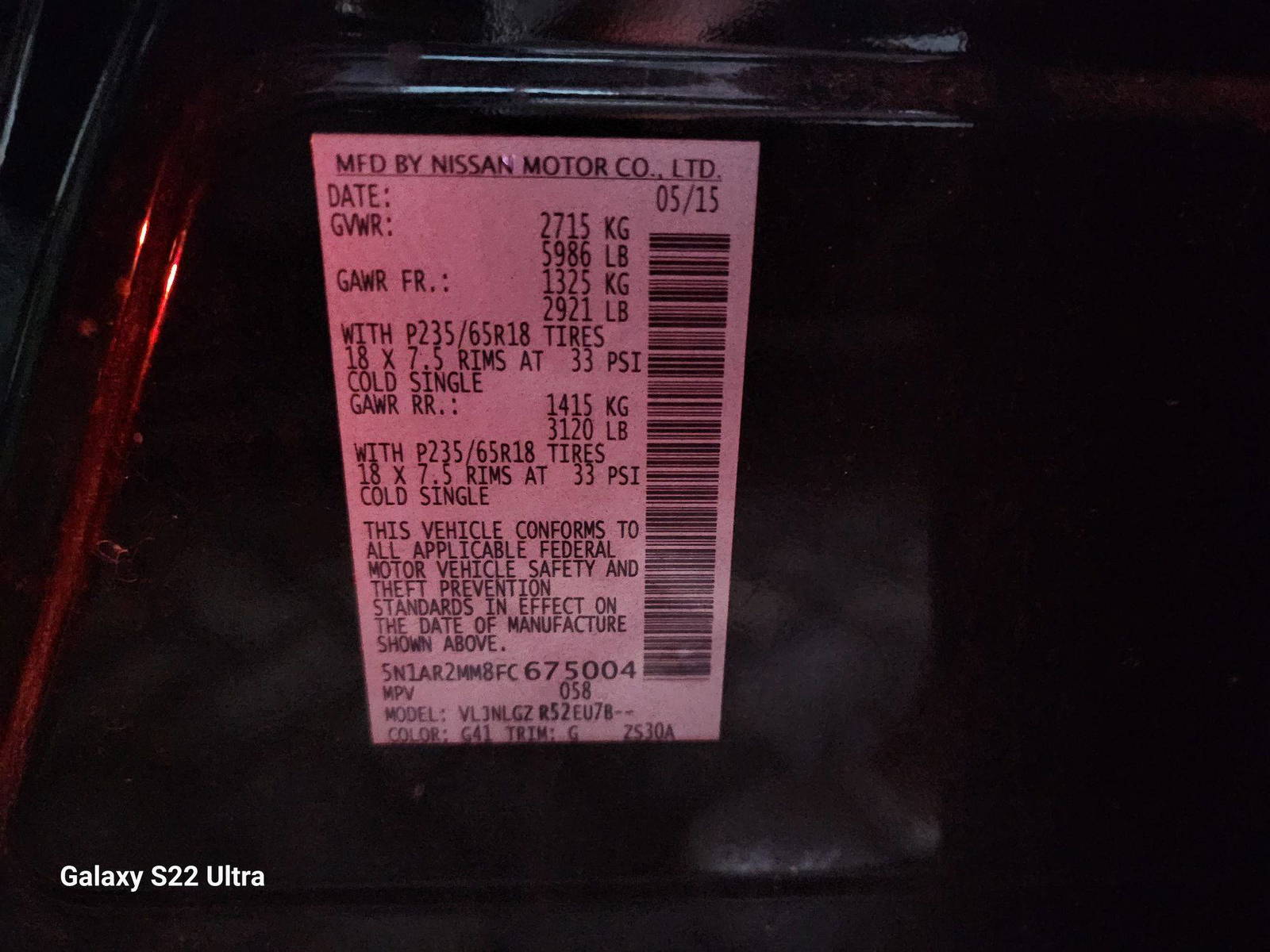 2015 NISSAN PATHFINDER — 132651 Miles — Lot 80483553 - Marhaba Auctions Used Cars - Image 8
