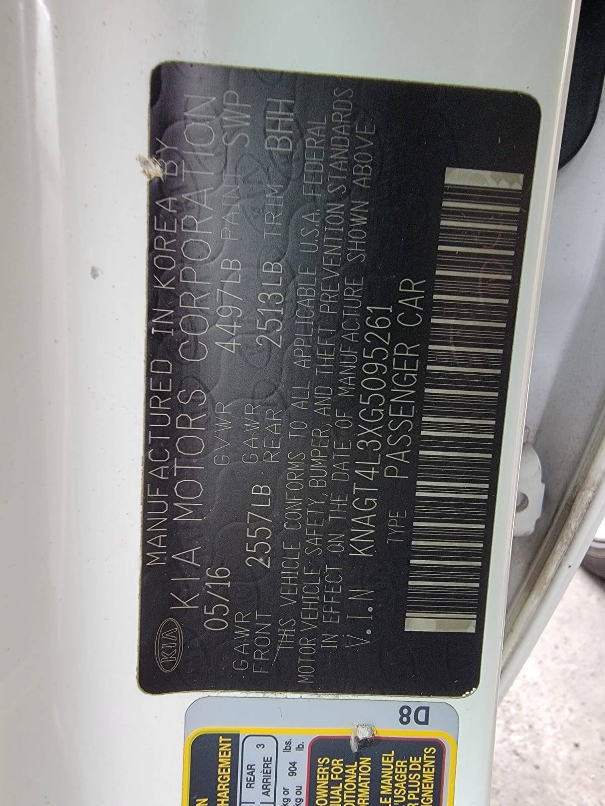 KIA OPTIMA 2016 - Marhaba Auction Used Cars - Image 11