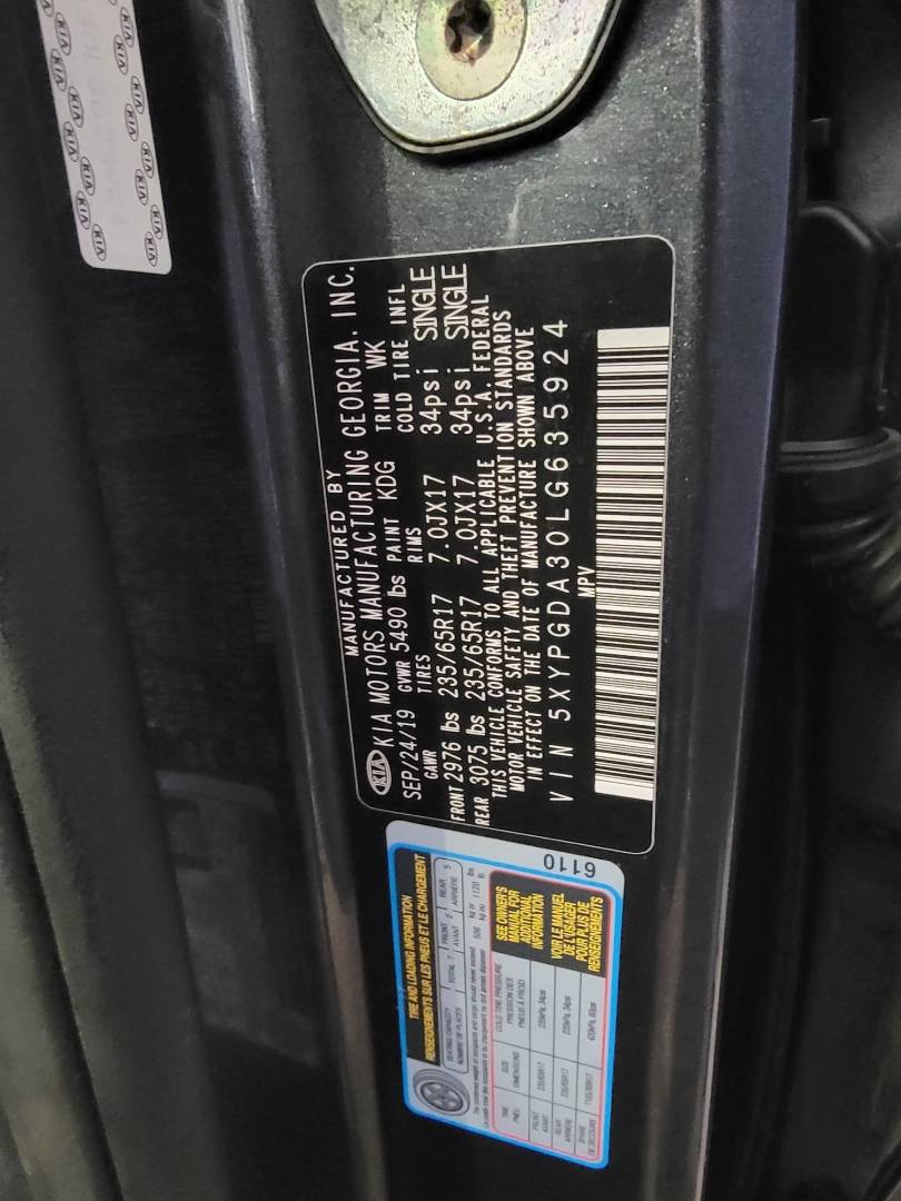 2020 KIA SORENTO — 116499 Miles — Lot 635924 — Main - Marhaba Auctions Used Cars - Image 9
