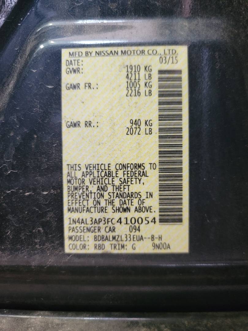 2015 NISSAN ALTIMA — 179919 Miles — Lot 61468353 - Marhaba Auctions Used Cars - Image 9