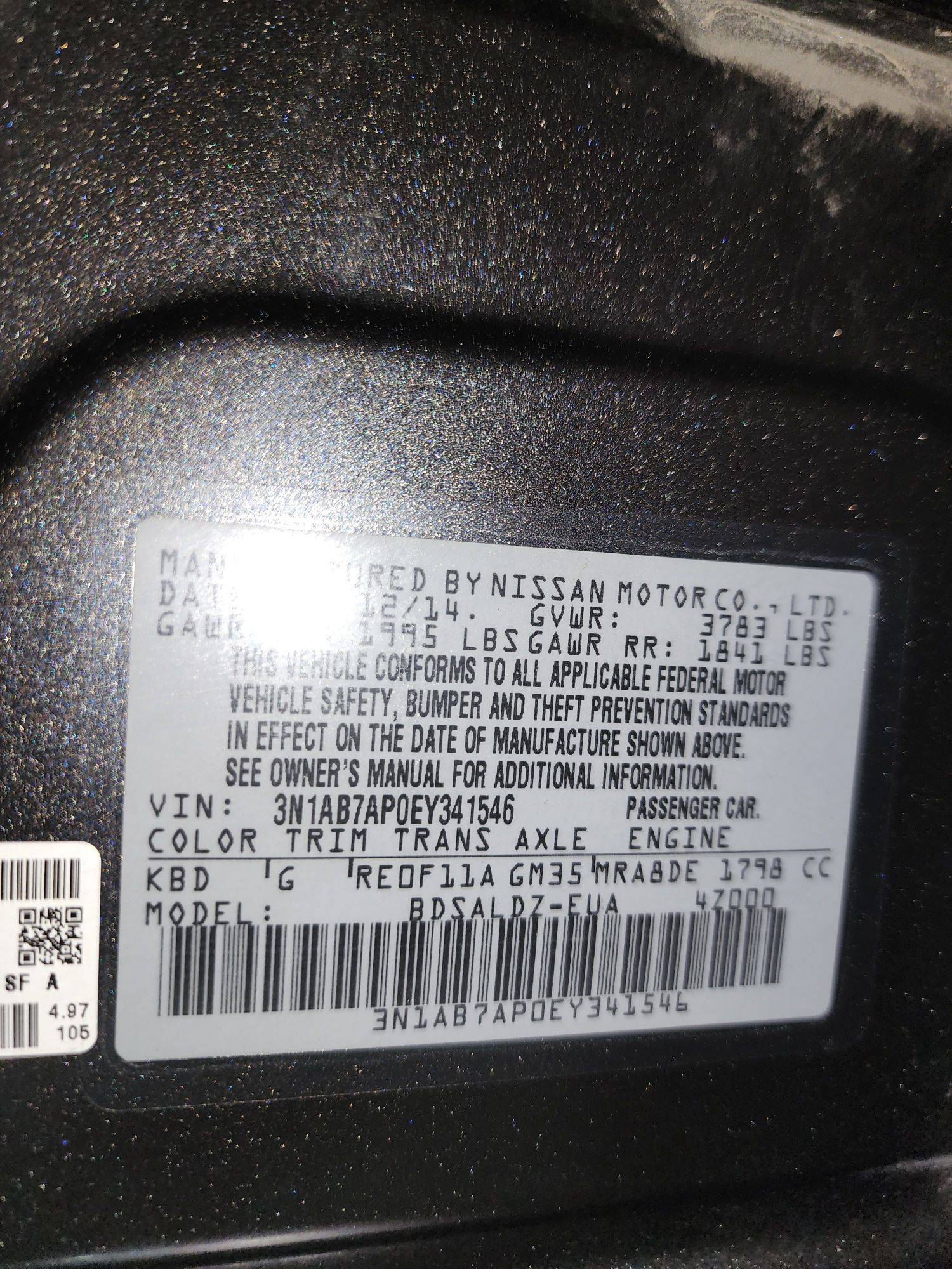 2014 NISSAN SENTRA — 130719 Miles — Lot 875182 — Al Quoz - Marhaba Auctions Used Cars - Image 10