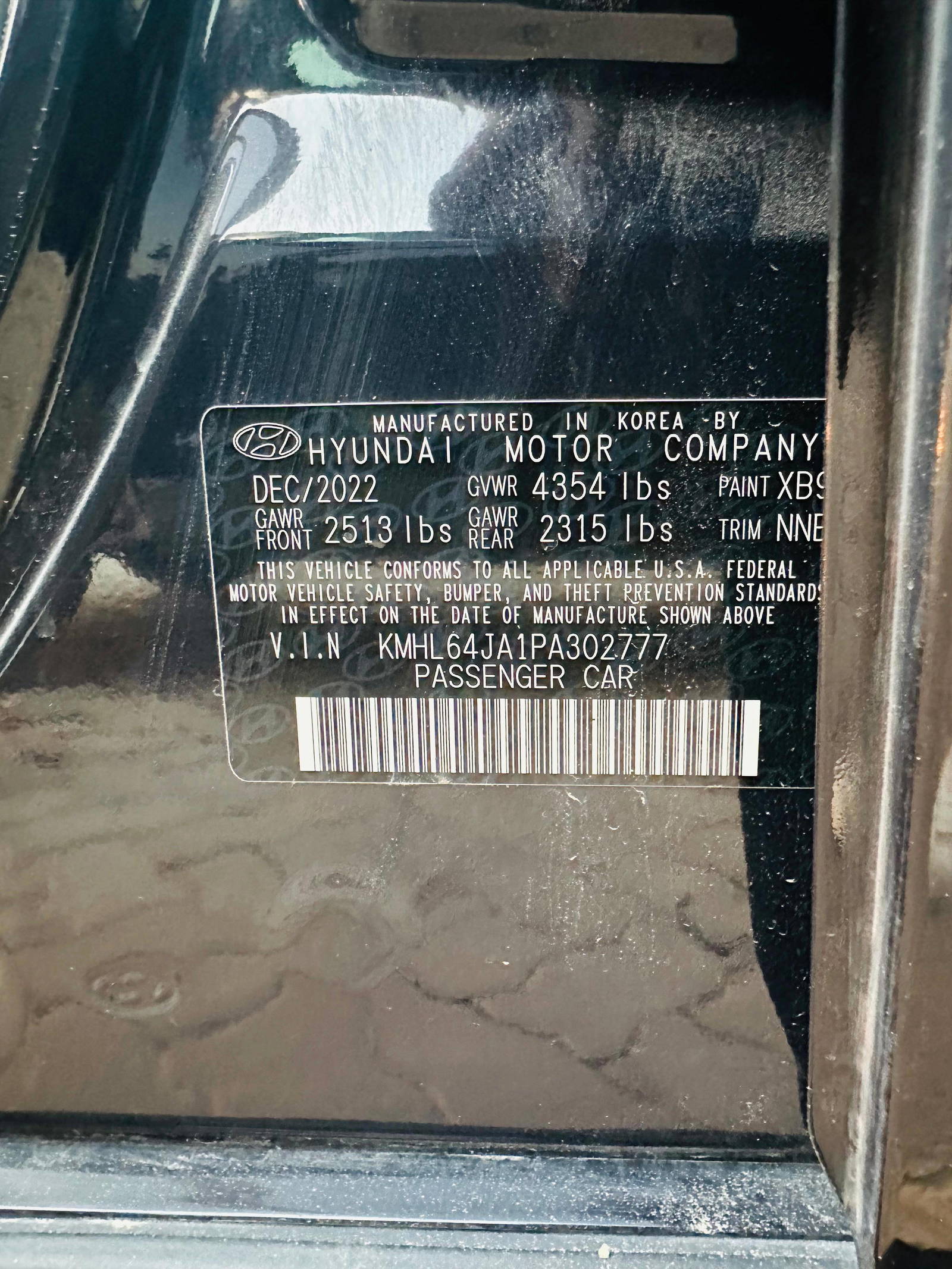 2023 HYUNDAI SONATA — 58712 KM — Lot PA302777 — Souq - Marhaba Auctions Used Cars - Image 11