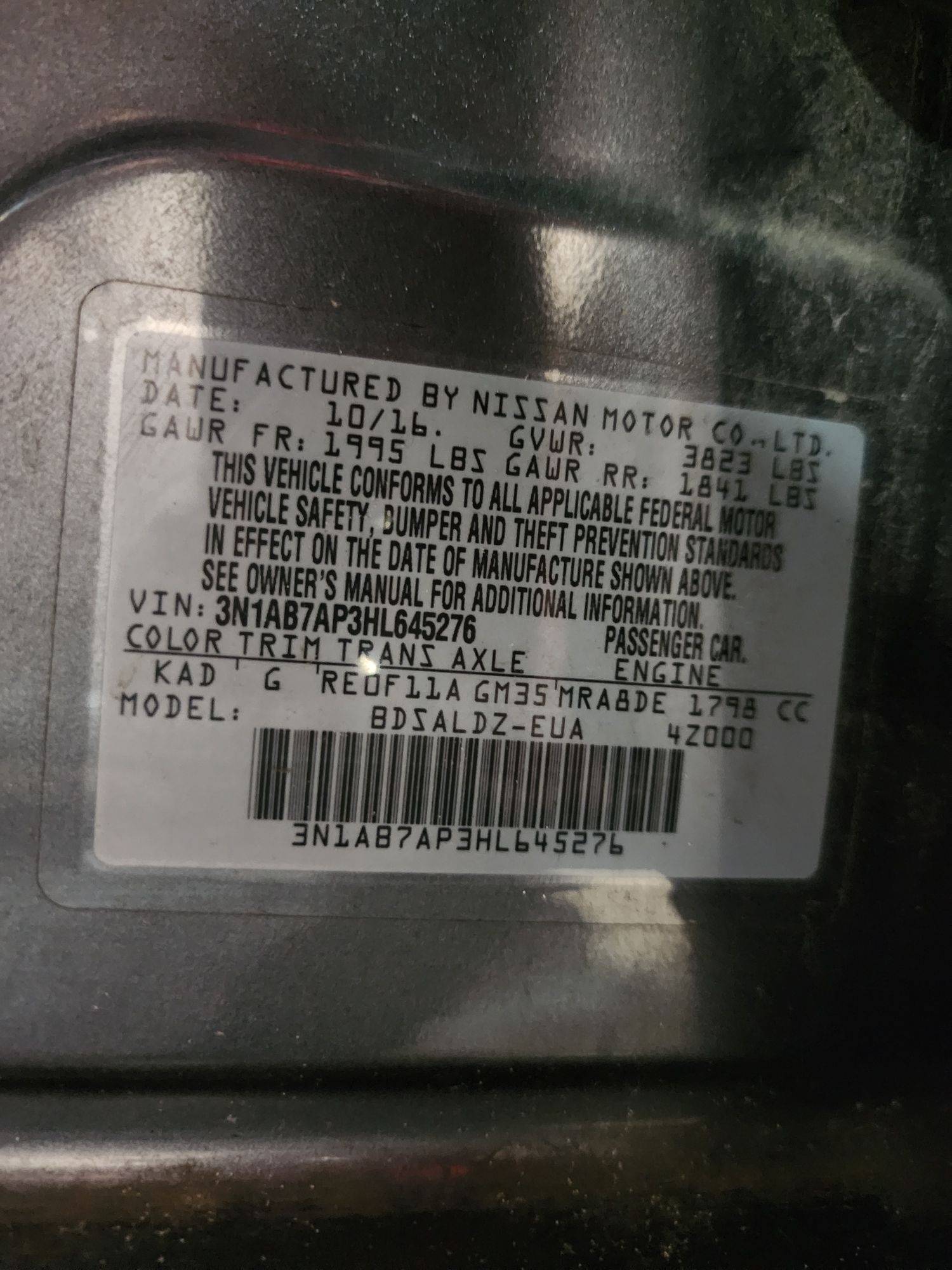 2017 NISSAN SENTRA — 127987 Miles — Lot 905867 — Main - Marhaba Auctions Used Cars - Image 11