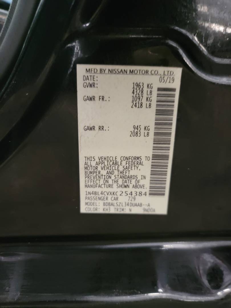 2019 NISSAN ALTIMA — 95335 Miles — Lot C254384 — Main - Marhaba Auctions Used Cars - Image 10