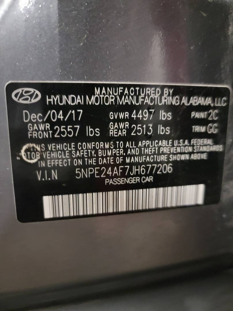 2018 HYUNDAI SONATA — 75145 Miles — Lot 38033228 - Marhaba Auctions Used Cars - Image 9