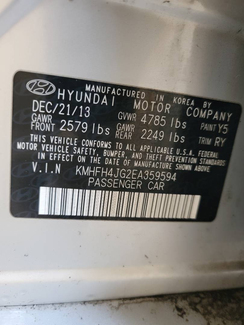 2014 HYUNDAI AZERA — 98975 Miles — Lot 41708035 — Main - Marhaba Auctions Used Cars - Image 9