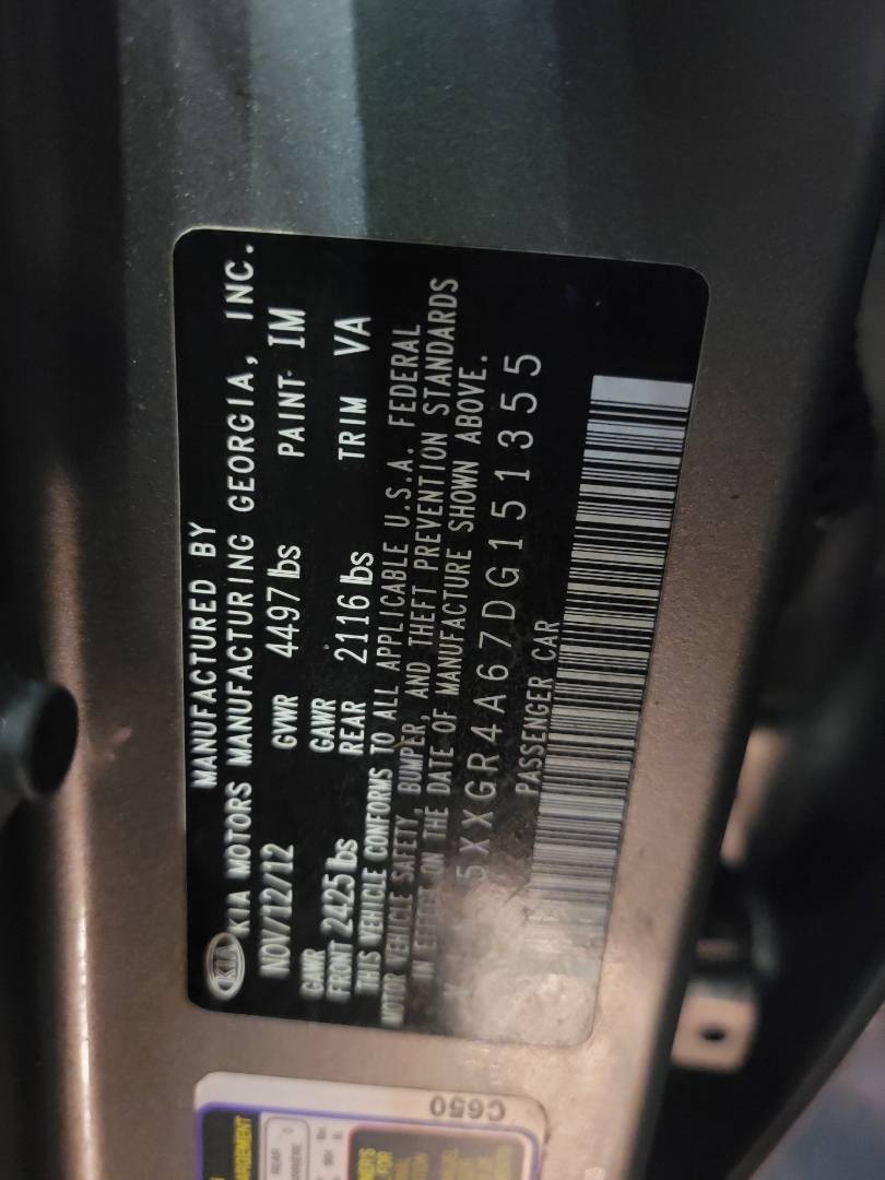 2013 KIA OPTIMA — 150410 Miles — Lot 40040500 — Main - Marhaba Auctions Used Cars - Image 11