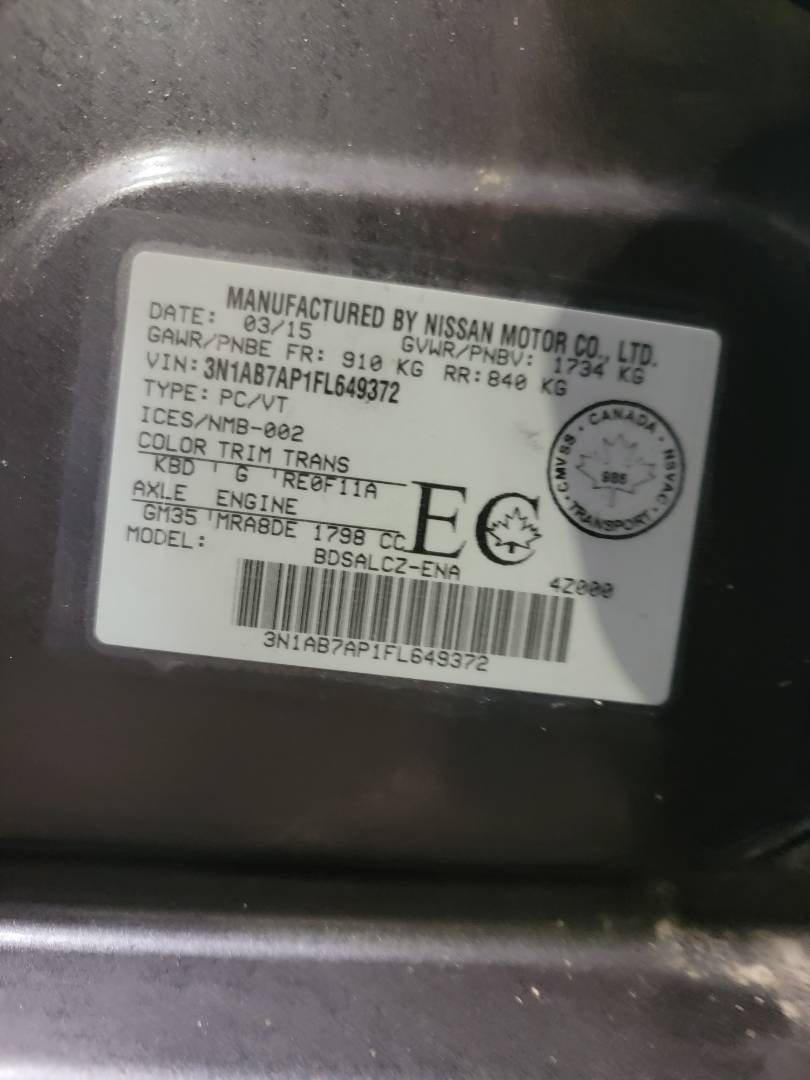 2015 NISSAN SENTRA — 226023 KM — Lot L649372 — Main - Marhaba Auctions Used Cars - Image 9