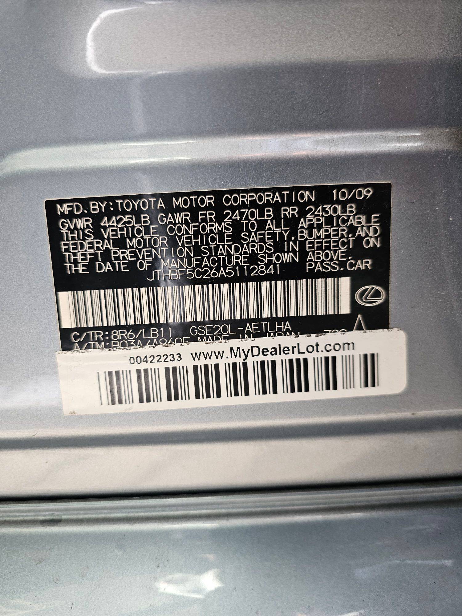 LEXUS IS 250 2010 - Marhaba Auction Used Cars - Image 10