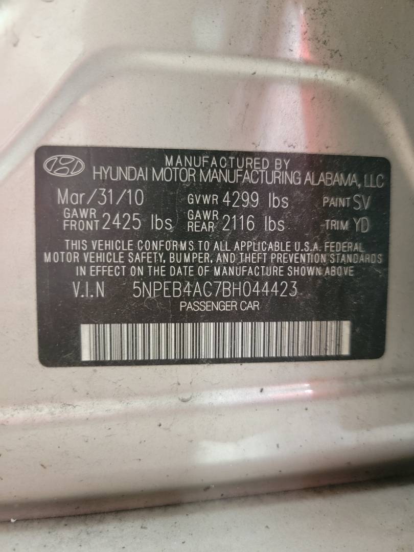 2011 HYUNDAI SONATA — 167786 Miles — Lot 38518947 - Marhaba Auctions Used Cars - Image 10